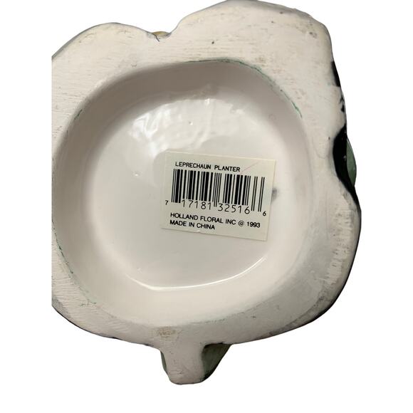 Vintage Holland Floral Inc 1993 Leprechaun with Pipe Planter 1990s - Picture 6 of 7